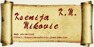 Ksenija Miković vizit kartica